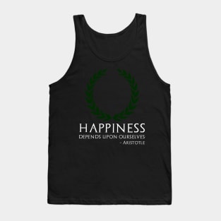 Ancient Greek Philosophy Aristotle Quote On Happiness Tank Top